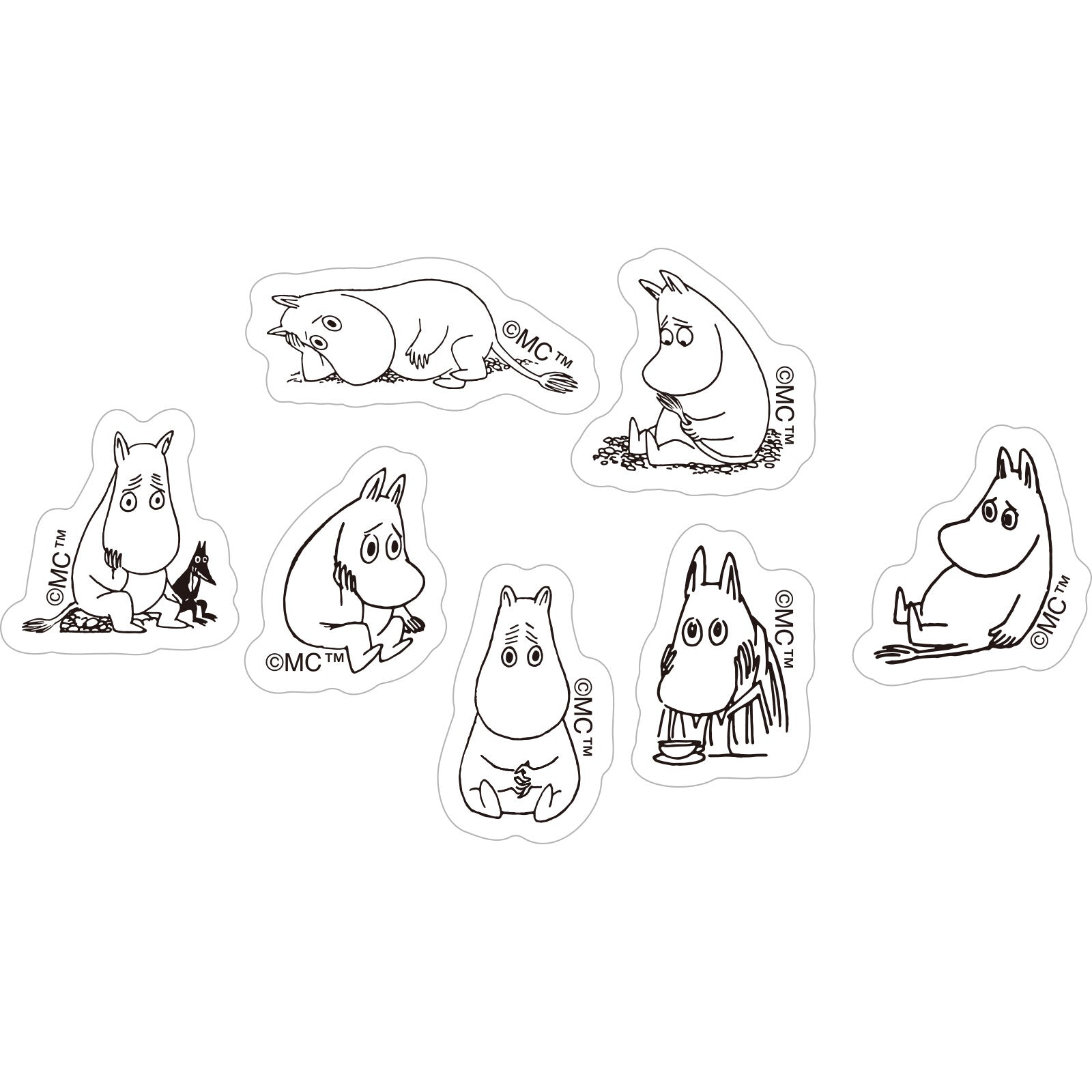 Planner Stickers Moomin Face Series - Thinking