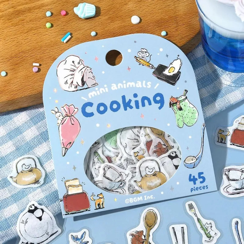 Flake Seal Stickers Mini Animals Cooking