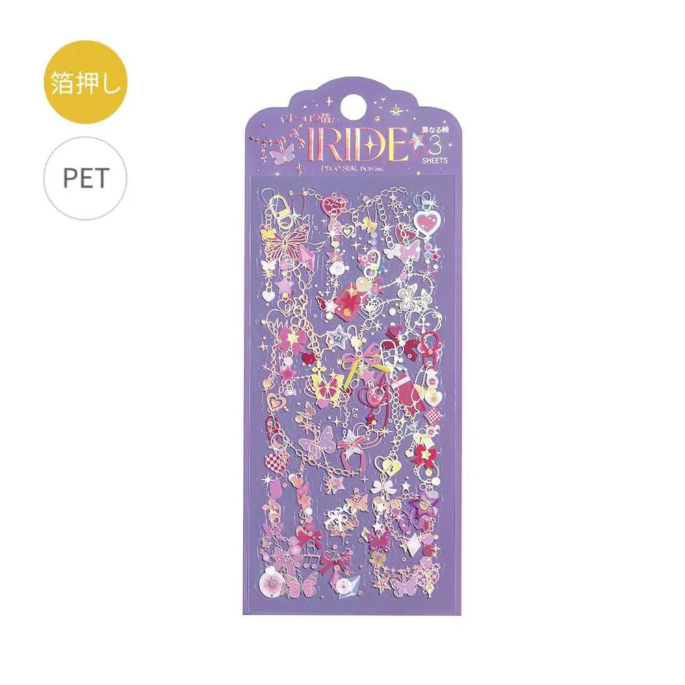 IRIDE Seal Stickers Glitter Charm 3 sheets