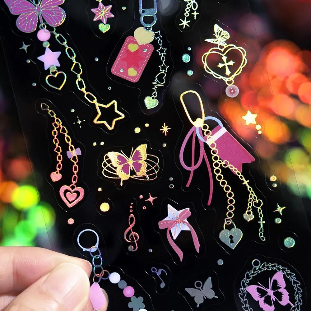 IRIDE Seal Stickers Glitter Charm 3 sheets