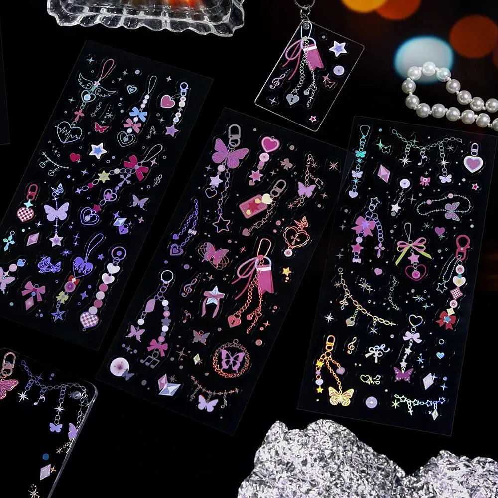 IRIDE Seal Stickers Glitter Charm 3 sheets