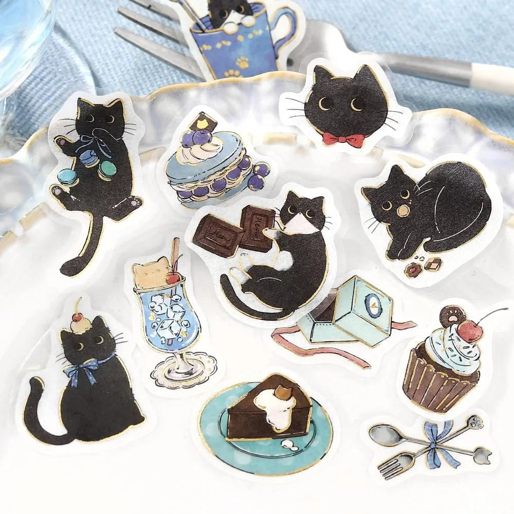 Welcome Meow! Flake Cat Stickers Kuroneko Cafe