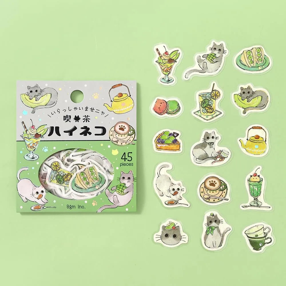 Welcome Meow! Flake Cat Stickers Haineko Cafe