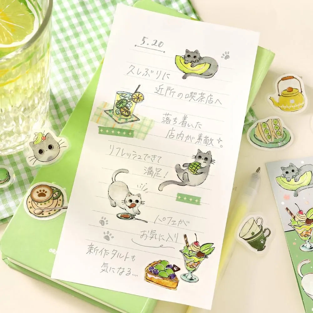 Welcome Meow! Flake Cat Stickers Haineko Cafe