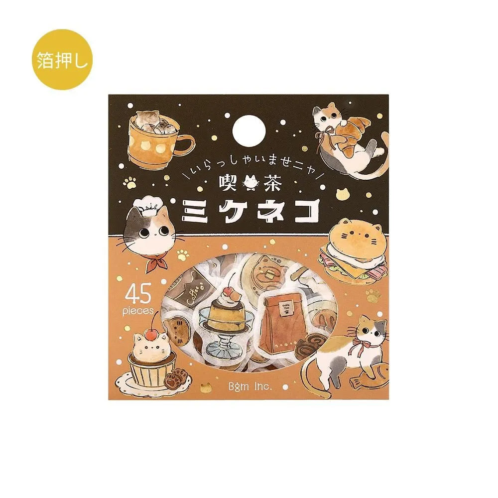 Welcome Meow! Flake Cat Stickers Mikeneko Cafe