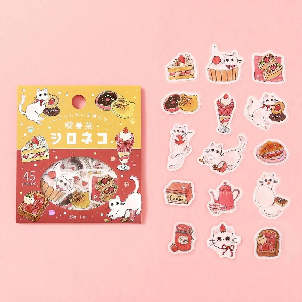 Welcome Meow! Flake Cat Stickers Shironeko Cafe