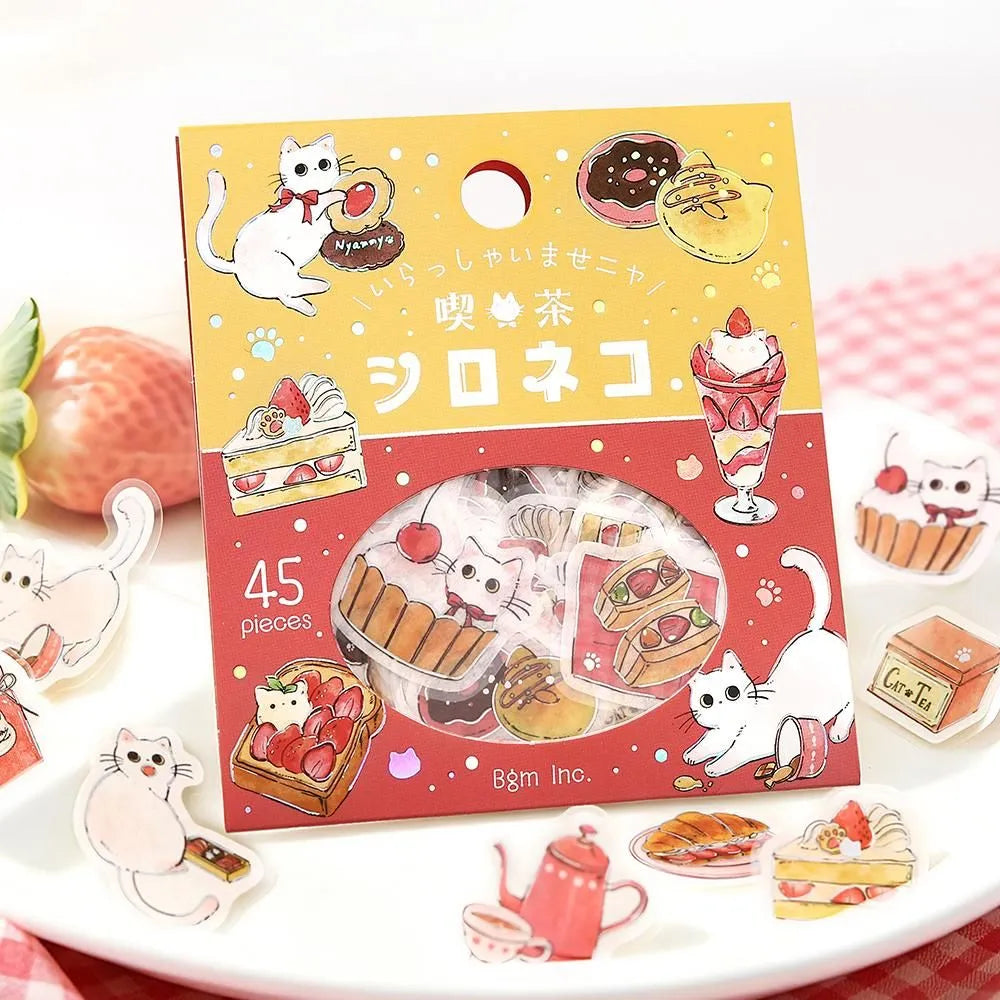Welcome Meow! Flake Cat Stickers Shironeko Cafe
