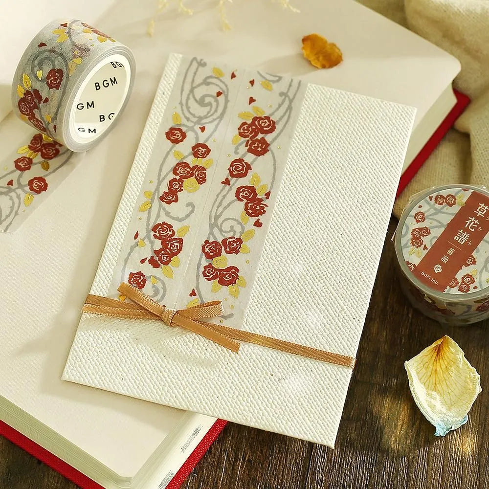 Foil Washitape Floral Pattern Rose
