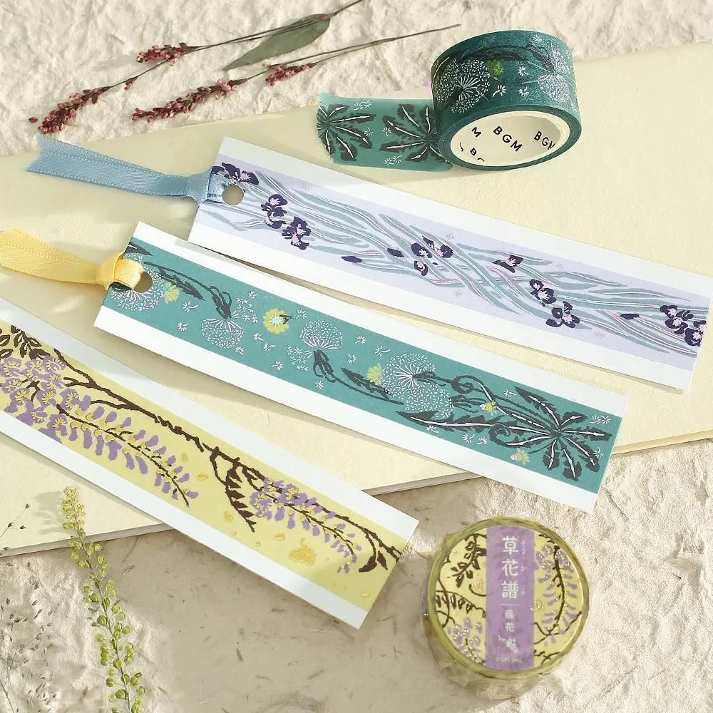 Foil Washitape Floral Pattern Iris