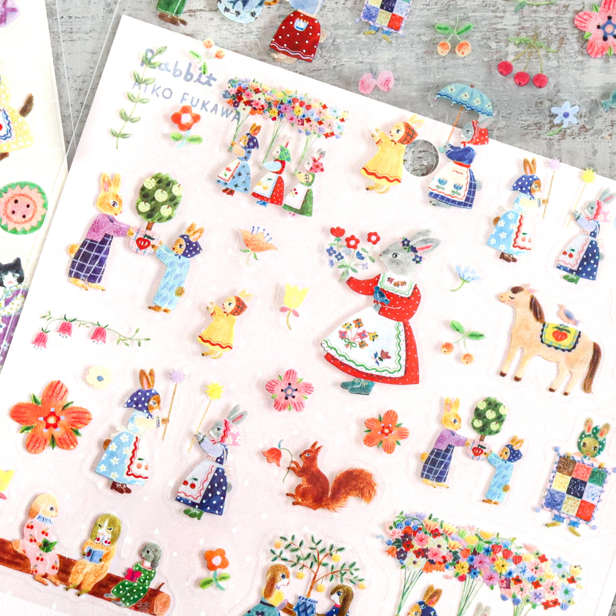 Aiko Fukawa Stickers Rabbit Garden