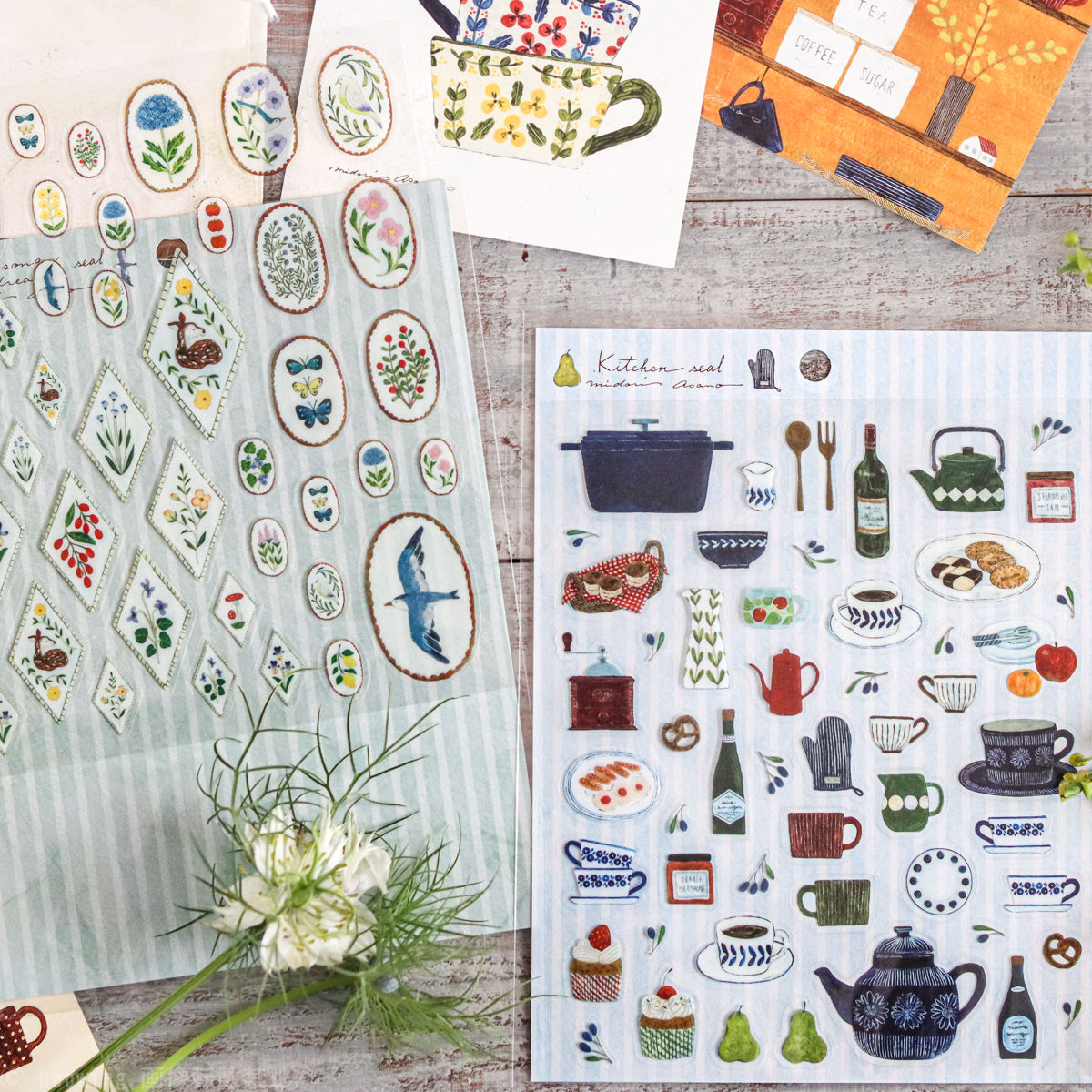 Midori Asano Stickers Bird Song x Deer Dream