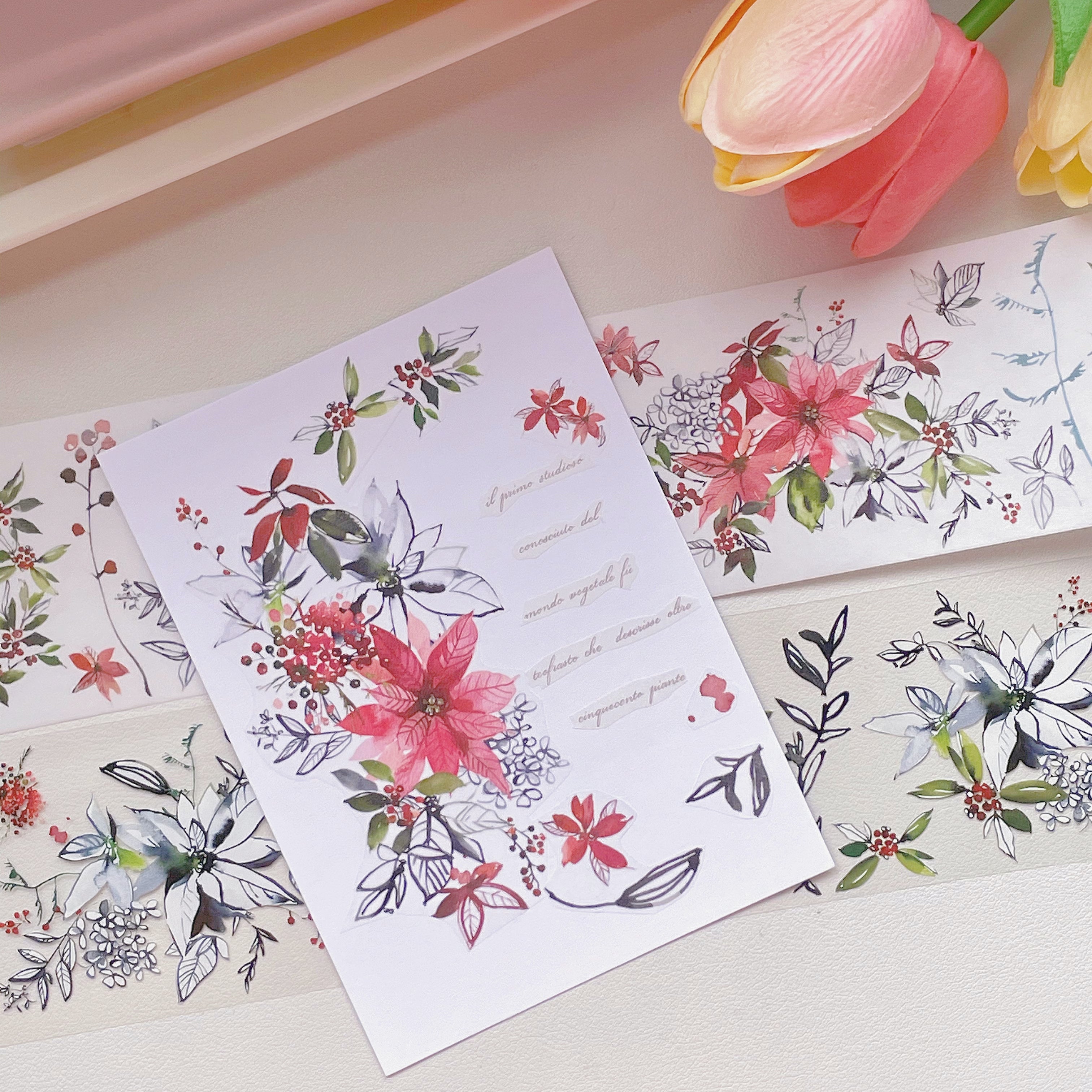 Poinsettia Wide PET -tape 60mm