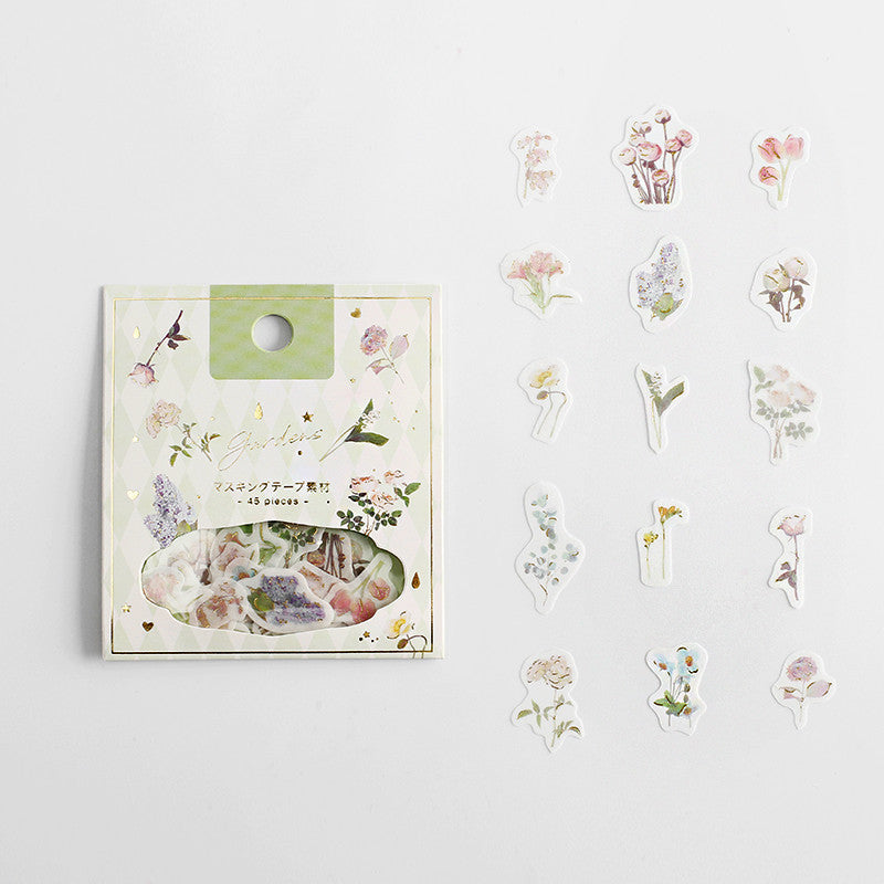 BGM Washi Sticker Flakes Garden Flowers Foil
