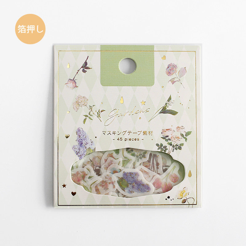 BGM Washi Sticker Flakes Garden Flowers Foil