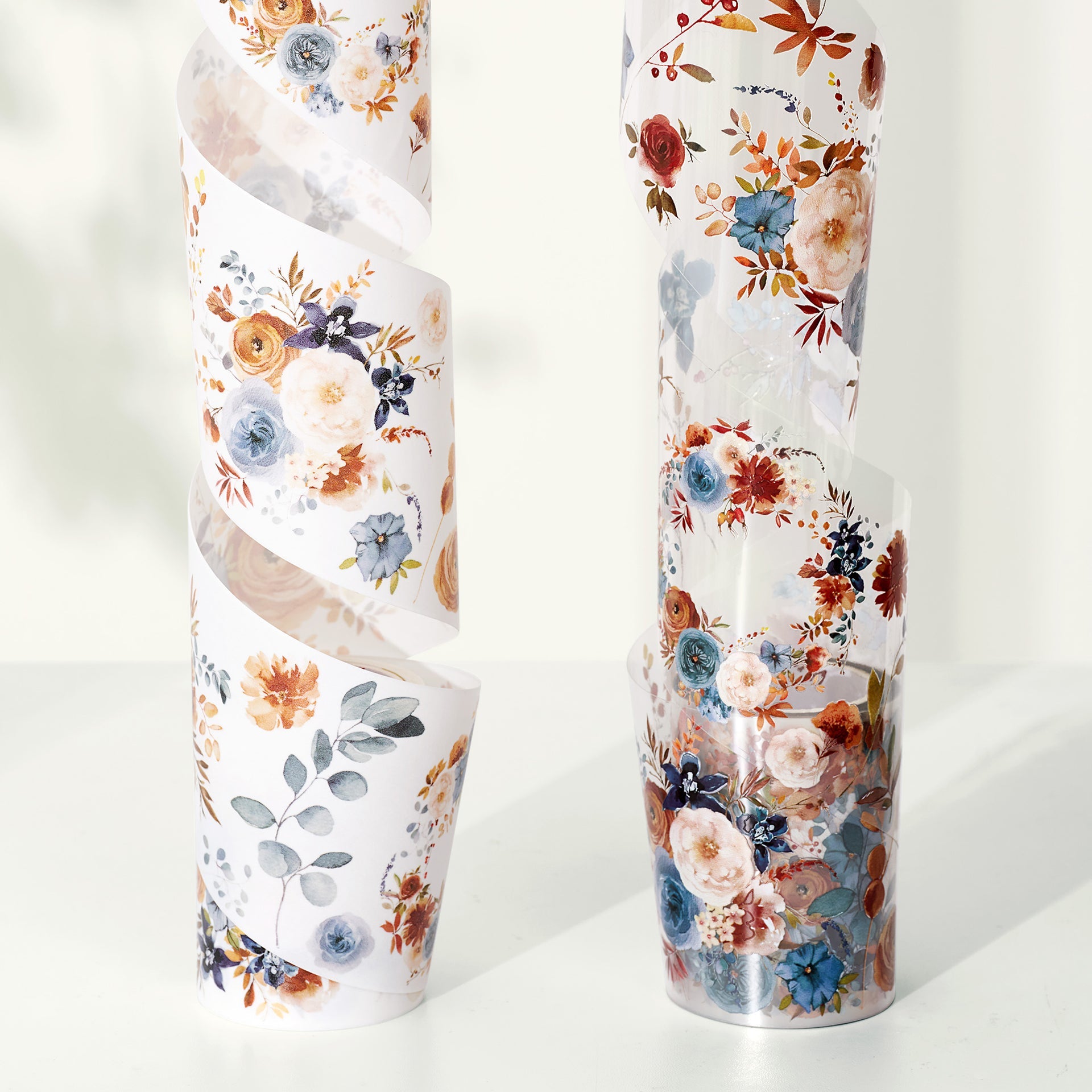Dusty Blue & Cinnamon Wide PET -tape 60mm