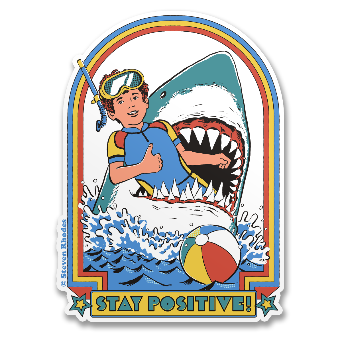 Steven Rhodes Vinyl Sticker Stay Positive