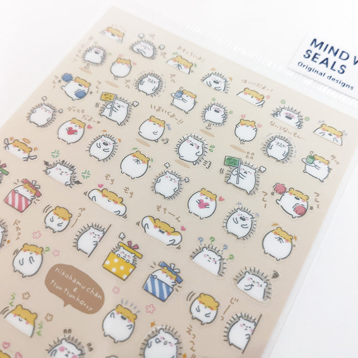 Mind Wave Stickers Puchi Puchi Hamster and Hedgehog