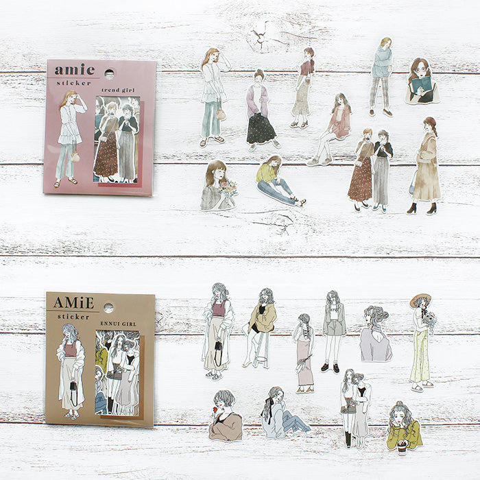 Mind Wave Amie Trend Girl Stickers Enhance your papercraft projects with Mind Wave Girl Stickers. These elegant stickers feature stylish girls and are perfect for planners, notebooks, and more.