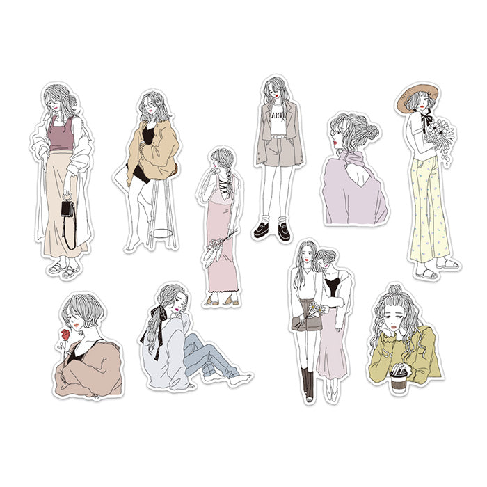 Mind Wave Amie Ennui Girl Stickers  Enhance your papercraft projects with Mind Wave Girl Stickers. These elegant stickers feature stylish girls and are perfect for planners, notebooks, and more. 