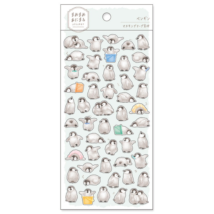 Mind Wave Sticker Mamemame Animal Penguin Adorable washi stickers featuring cute and playful penguins. Perfect for sprucing up planners, cards, and papercraft projects, these stickers add a touch of cuteness to any project.