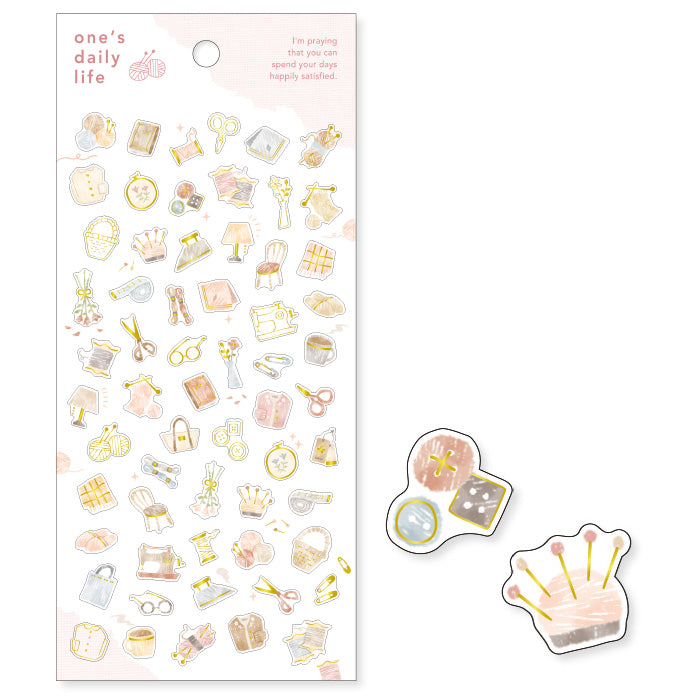Mind Wave Sticker One's Daily Life Sewing These Japanese stickers are perfect for planners, notebooks, and other papercraft projects.