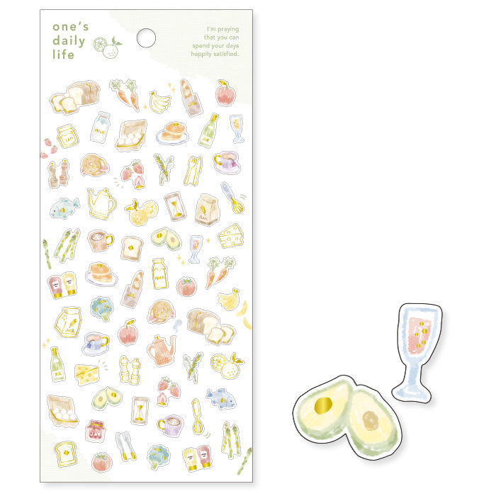 Mind Wave Sticker One's Daily Life Food These Japanese stickers are perfect for planners, notebooks, and other papercraft projects.