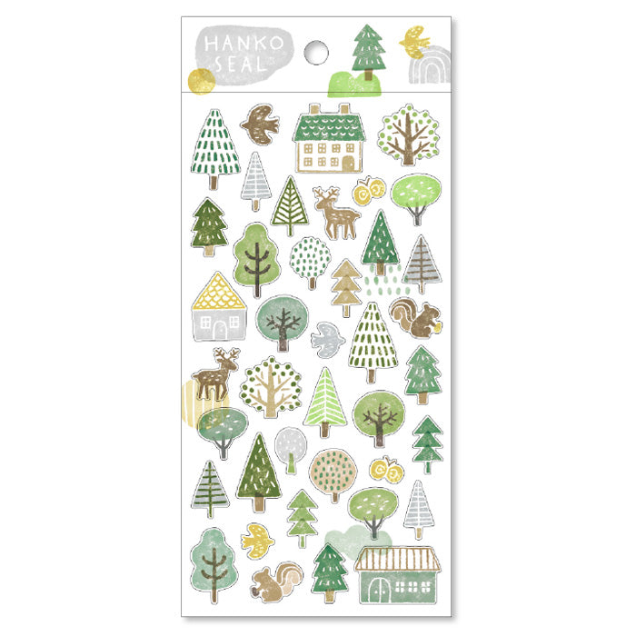 Mind Wave Hanko Stickers Mori Forest These Japanese stickers are perfect for planners, notebooks, and other papercraft projects.