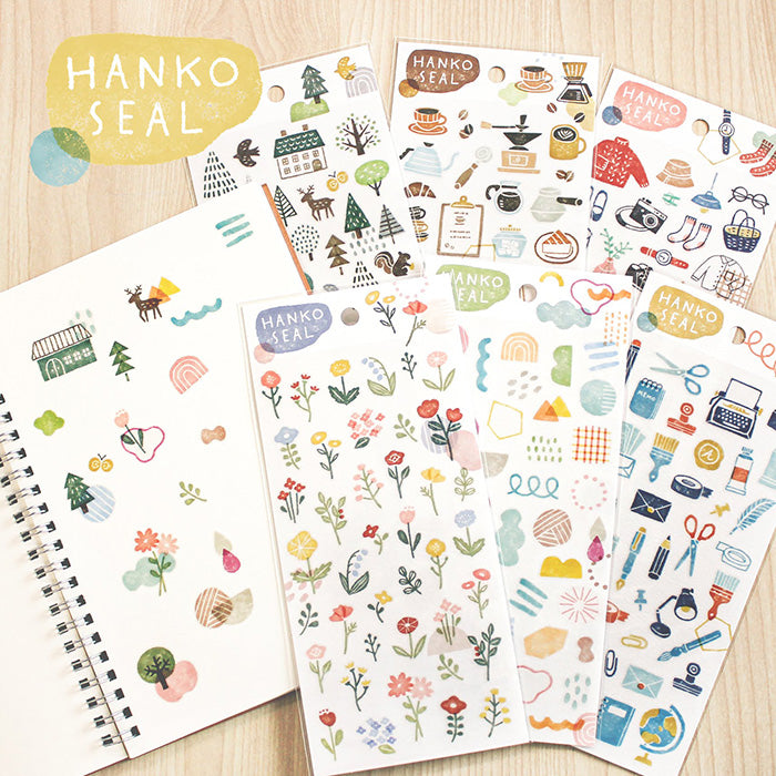Mind Wave Hanko Stickers Mori Forest These Japanese stickers are perfect for planners, notebooks, and other papercraft projects.