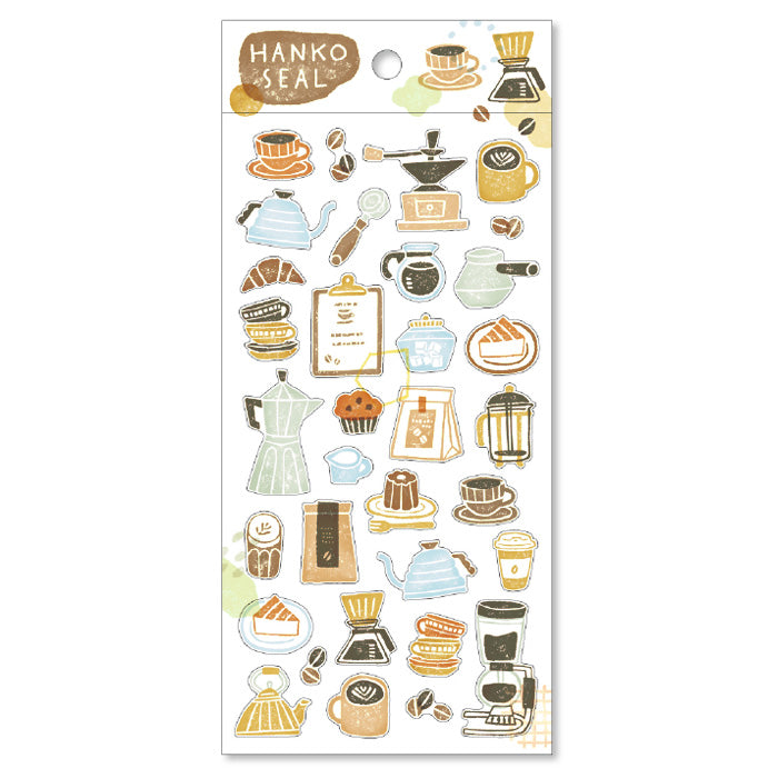 Mind Wave Hanko Stickers Coffee These Japanese stickers are perfect for planners, notebooks, and other papercraft projects.