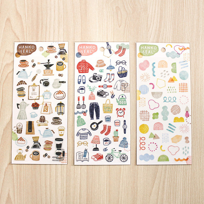 Mind Wave Hanko Stickers Coffee These Japanese stickers are perfect for planners, notebooks, and other papercraft projects.