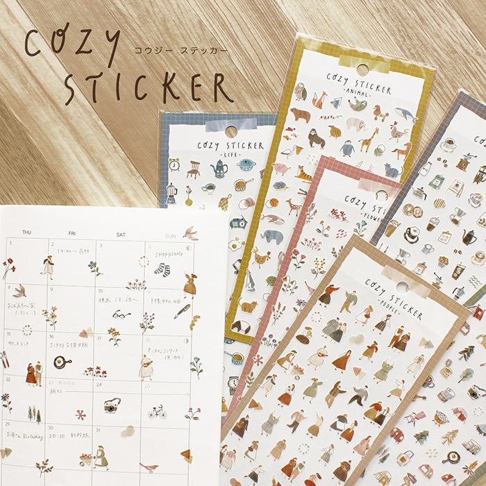 Mind Wave Cozy Sticker People These Japanese stickers are perfect for planners, notebooks, and other papercraft projects.