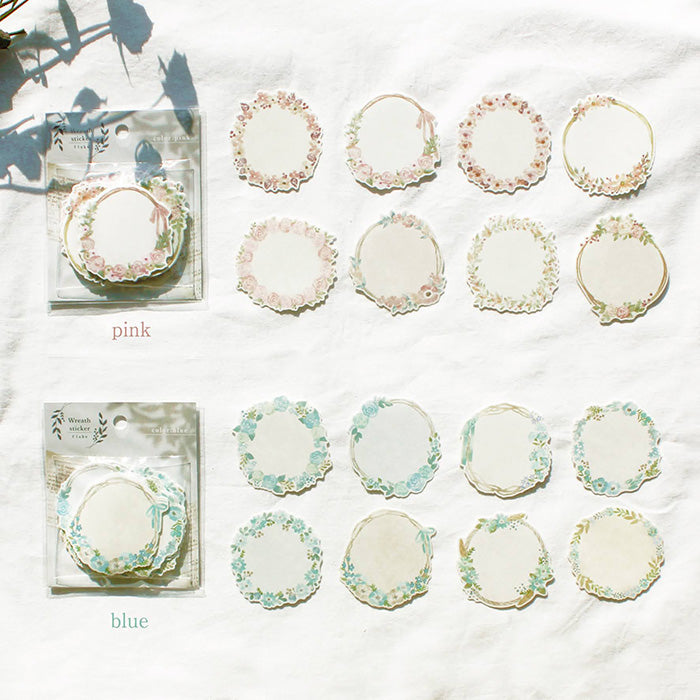 Mind Wave Wreath Sticker Flake Frames Pink These writable label stickers are perfect for decorating your notebook and planner or adding a personal touch to your other papercraft projects.
