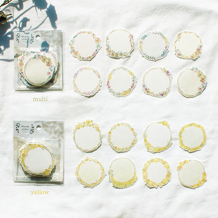 Mind Wave Wreath Sticker Flake Frames Yellow These writable label stickers are perfect for decorating your notebook and planner or adding a personal touch to your other papercraft projects.