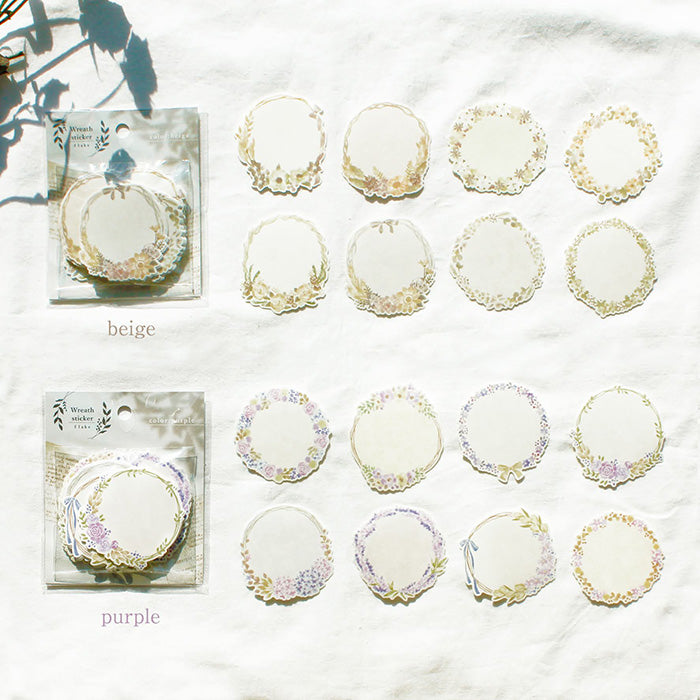 Mind Wave Wreath Sticker Flake Frames Beige These writable label stickers are perfect for decorating your notebook and planner or adding a personal touch to your other papercraft projects.
