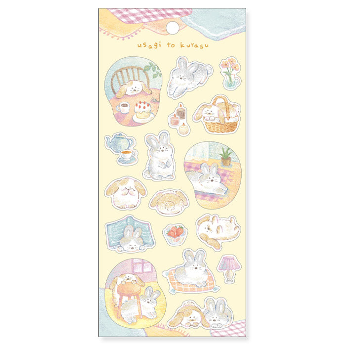 Mind Wave Sticker Usagi To Kurasu Stickers Adorable paper stickers featuring bunnies. Perfect for sprucing up planners, cards, and papercraft projects, these stickers add a touch of cuteness to any project.