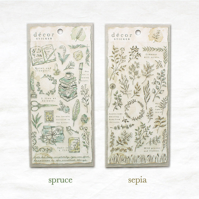 Mind Wave Decor Sticker Sepia  These Japanese stickers are perfect for planners, notebooks, and other papercraft projects.