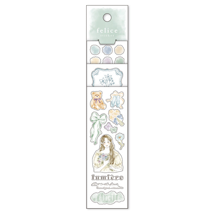 Mind Wave Felice Sticker Dreamy Set of color-coordinated stickers. These Japanese stickers are perfect for planners, notebooks, and other papercraft projects.