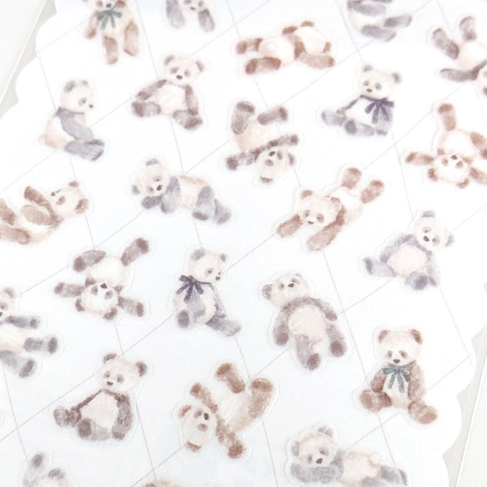 Mind Wave Plush Sticker Panda Cute toy themed stickers. These Japanese stickers are perfect for planners, notebooks, and other papercraft projects.