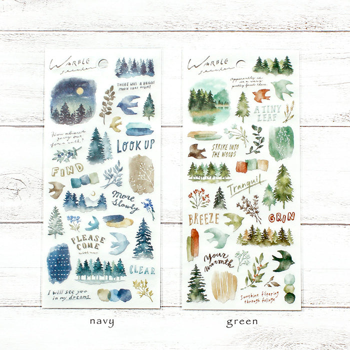 Mind Wave Warble Stickers Navy Illustrated stickers that look like paintings. Beautiful transparent finish.