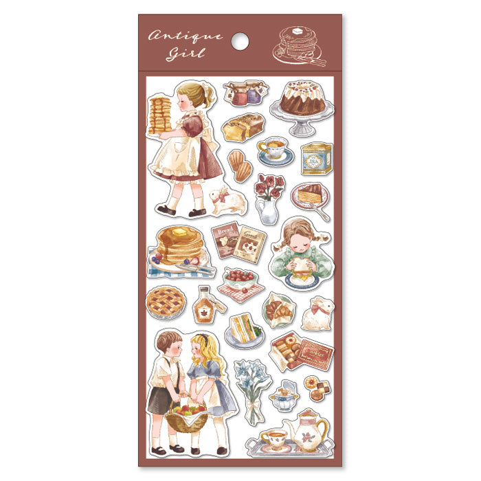 Mind Wave Antique Girl Sticker Snack Time  Enhance your papercraft projects with Mind Wave Girl Stickers. These vintage style stickers feature cute girls and are perfect for planners, notebooks, and more.