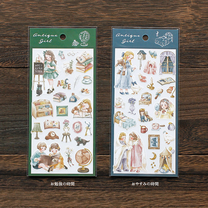 Mind Wave Antique Girl Sticker Study Time  Enhance your papercraft projects with Mind Wave Girl Stickers. These vintage style stickers feature cute girls and are perfect for planners, notebooks, and more.