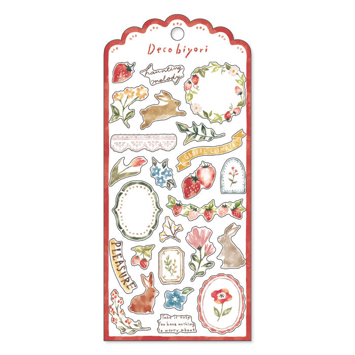 Mind Wave Deco Biyori Sticker Red Cute colorful stickers. These Japanese stickers are perfect for planners, notebooks, and other papercraft projects.