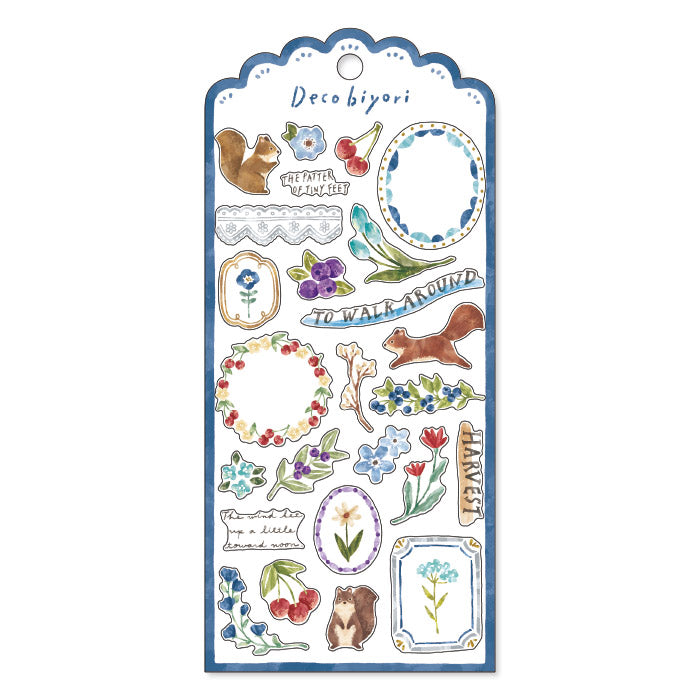 Mind Wave Deco Biyori Sticker Blue Cute colorful stickers. These Japanese stickers are perfect for planners, notebooks, and other papercraft projects