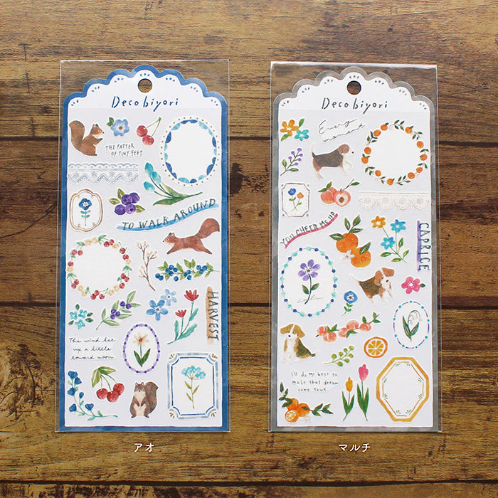 Mind Wave Deco Biyori Sticker Blue Cute colorful stickers. These Japanese stickers are perfect for planners, notebooks, and other papercraft projects
