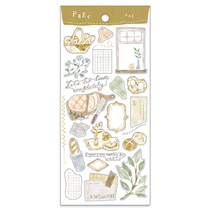Mind Wave Page #03 Stickers Bread These Japanese stickers are perfect for planners, notebooks, and other papercraft projects.
