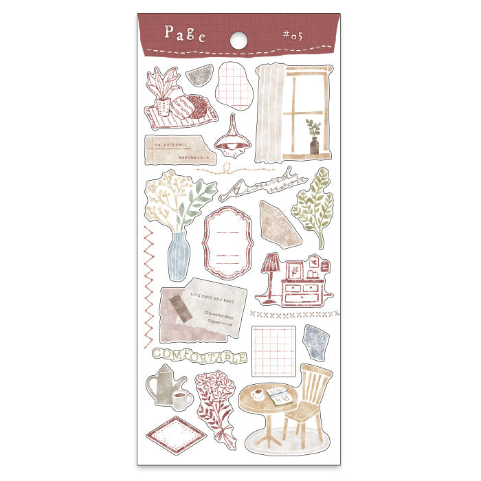 Mind Wave Page #05 Interior These Japanese stickers are perfect for planners, notebooks, and other papercraft projects.