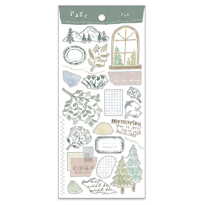 Mind Wave Page #06 Forest  These Japanese stickers are perfect for planners, notebooks, and other papercraft projects.