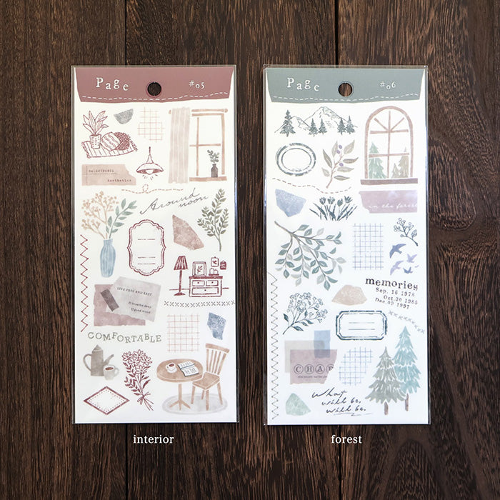 Mind Wave Page #06 Forest  These Japanese stickers are perfect for planners, notebooks, and other papercraft projects.