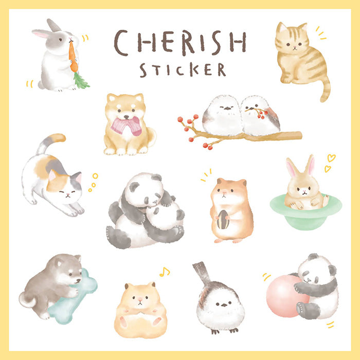 Mind Wave Cherish Sticker Hamster Adorable washi stickers featuring cute and playful animals. Perfect for sprucing up planners, cards, and papercraft projects, these stickers add a touch of cuteness to any project.