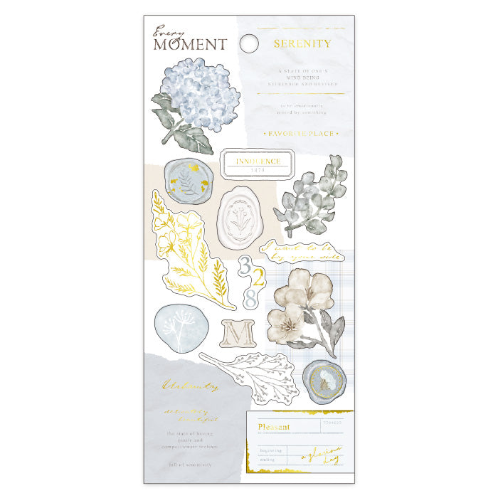 Mind Wave Every Moment Stickers Blue These Japanese stickers are perfect for planners, notebooks, and other papercraft projects.